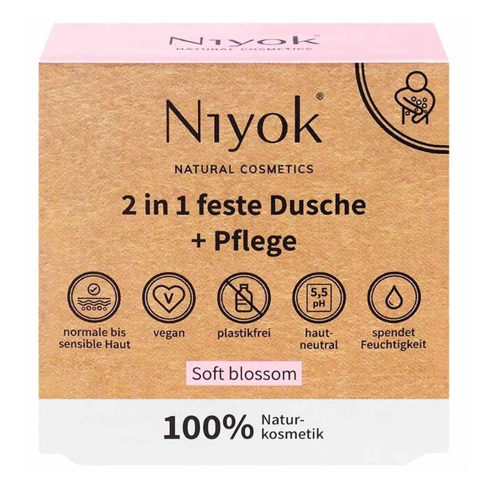 Niyok - 2in1 Feste Dusche & Pflege - 80g Soft blossom