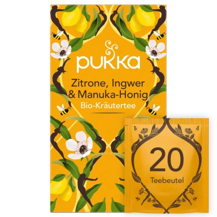 Pukka - Zitrone, Ingwer & Manukahonig Bio Kräutertee - 20 Beutel