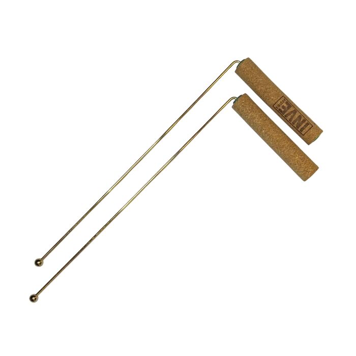 Wnschelrute mit Korkgriff - Zweihandruten mit vergoldeten Kugelspitzen