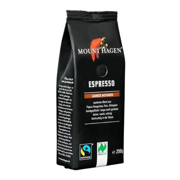 Mount Hagen - Bio Espresso ganze Bohnen - 250g
