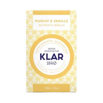 KLAR Seifenmanufaktur - festes Shampoo Muskat & Vanille -...